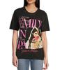 Emily In Paris Juniors Pigment Wash Grafik Schwarz Shirt Neu M, L, XL
