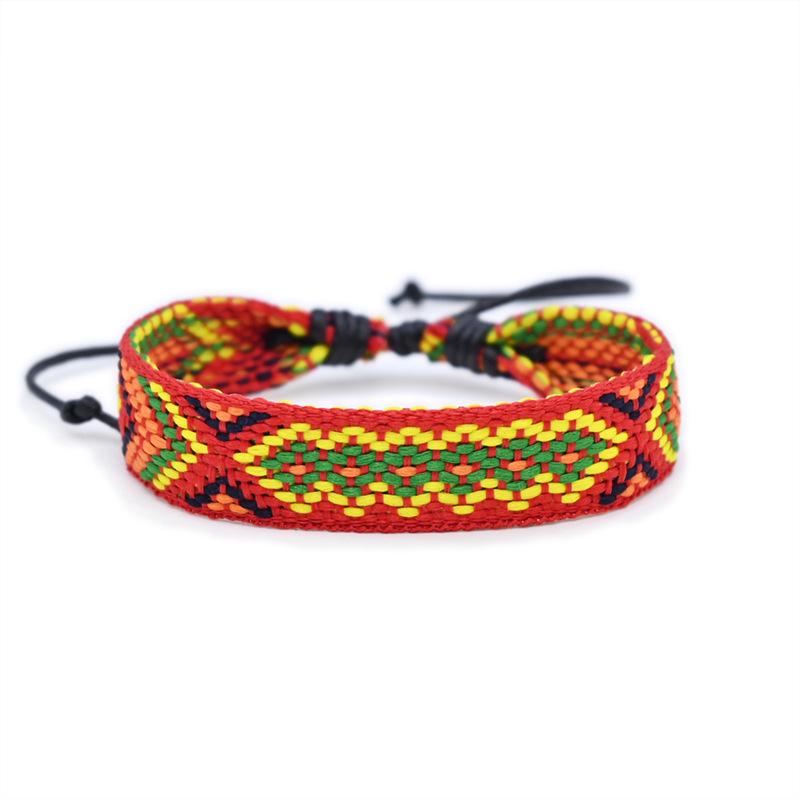 Ethnic Style Handmade Woven Cotton Linen Wristband Bracelet