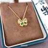 Gold-Plated Zircon Butterfly Pendant Necklace - Minimalist Luxury Women's Jewelry