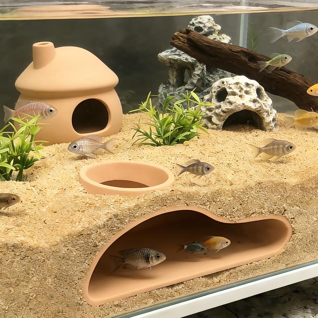 Multifunctional Aquarium Underground Tunnel Cave Curve Fish Tank Decoration One Hole Fish Tank Decor Under Gravel Tunnel