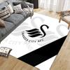 Swansea City AFC Flannel Printed Carpet, Home Sofa Decoration for Living Room & Bedroom, Non‑Slip Play Flannel Floor Mat for Game Room