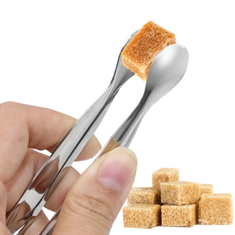 2Pcs Ice Tongs Mini Stainless Steel Serving Tongs Food Clamp Coffee Sugar Cube Tongs Tea Bag Clip Kitchen Gadgets Accessories