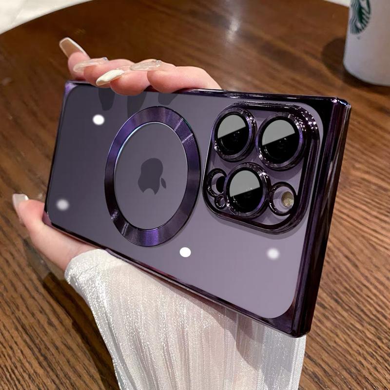 Luxuriöse Magsafe Magnetische Beschichtung Handyhülle Für iPhone 16 Pro Max 15 14 13 12 11 14 Plus Kabelloses Laden Transparent Weiche Hülle