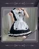 Cosplay Dienstmädchenkleidung Dienstmädchenschürze Gothic Lolita Lolita Süßes Halloweenkostüm Verkleidung A [JIURUN] (L, Dienstmädchen)