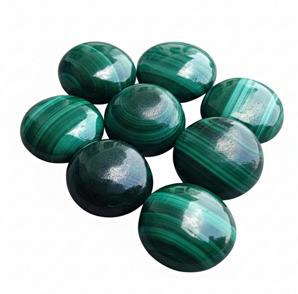 Natürliche Malachit Runde Cabochons - Malachit Flachboden Runde Edelsteine für Schmuck