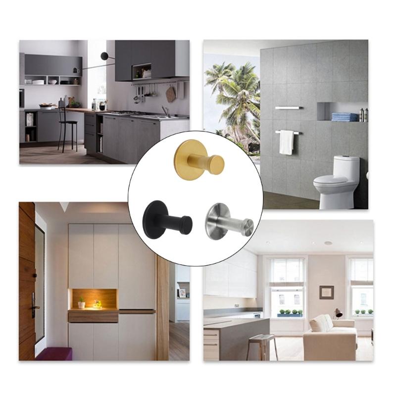 4Pcs Wall Mounted Coat Hook Stainless Steels Coat Hanger Heavy Duty Robes Hook Single Hook for Bag, Towel, Key, Hat