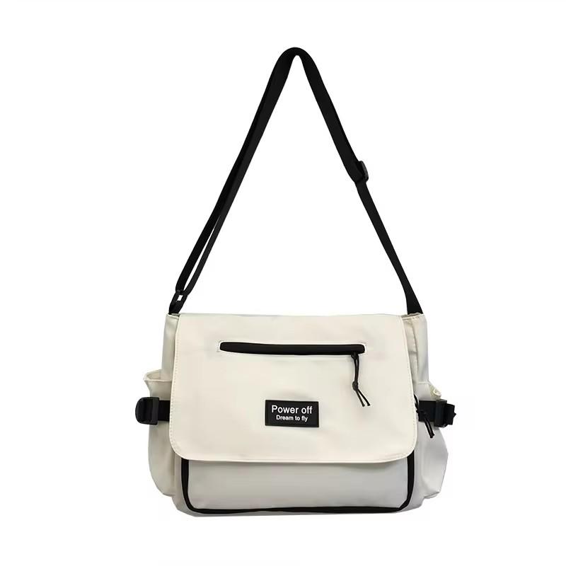 

Harajuku Crossbody Bags Women Men Preppy Style Patchwork Color Shoulder Bags Collage Student Messenger Bag Waterproof Bags 32*27*14cm белый