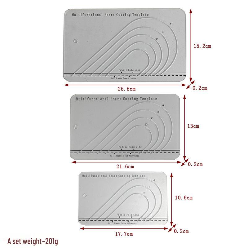 Acrylic Irregular 90° Sewing and Patchwork Ruler for Fabric Cutting