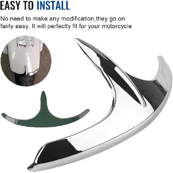 GZYF ABS Plastic Chrome Motorcycle Front Fender Fairing Tip Trim Decorative Accessories Fits for Honda Goldwing GL1800 2001-2017 / Goldwing F6B