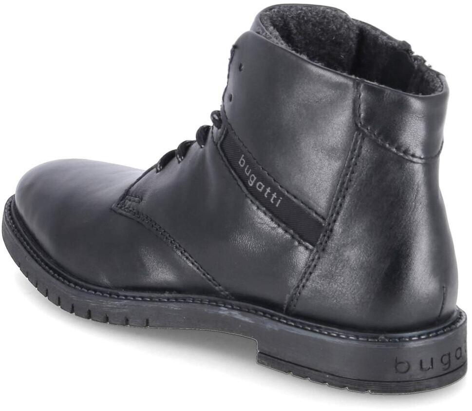 Ботинки Bugatti на шнуровке из гладкой кожи черного цвета