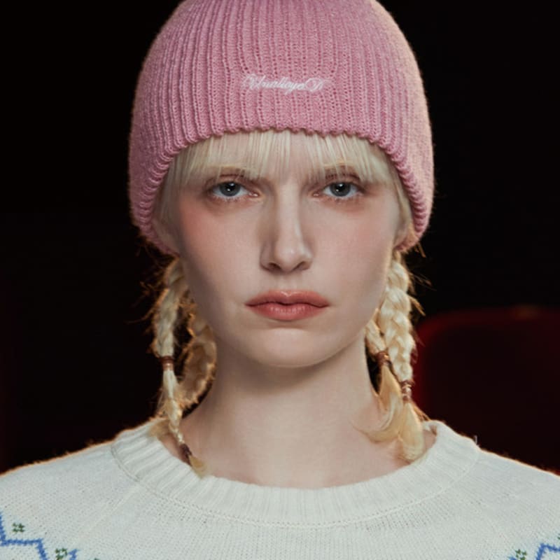 

UNALLOYED CLASSIC LOGO BEANIE / PINK FREE