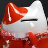 Lucky Cat Ceramic Piggy Bank Ornament