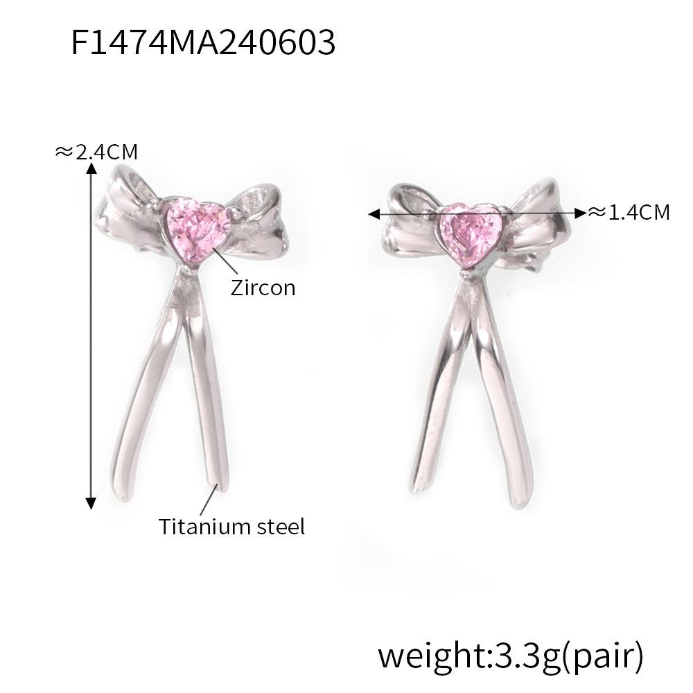 

Elegant 18K Gold-Plated Bow Earrings with Diamonds