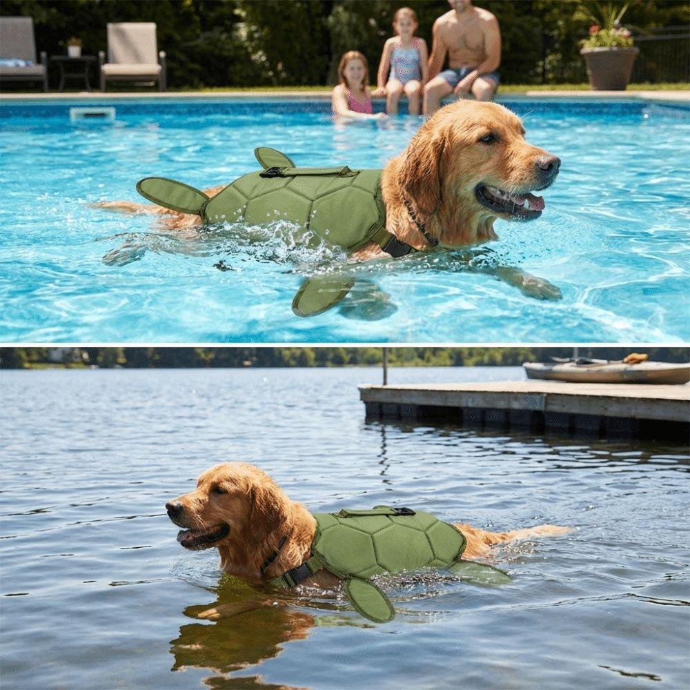 Costume da Bagno per Cani a Forma di Tartaruga Maniglia Portatile Abbigliamento da Surf per Cani Attività Acquatiche