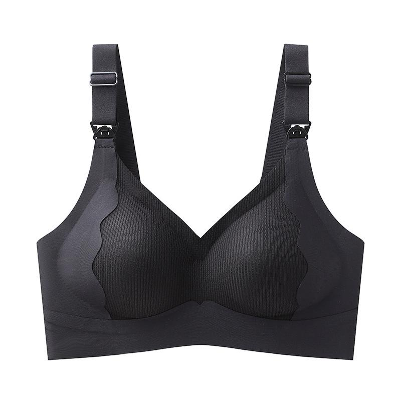 Underwear Women Gather Open Button Postpartum Text Bra Gather Thin Bra