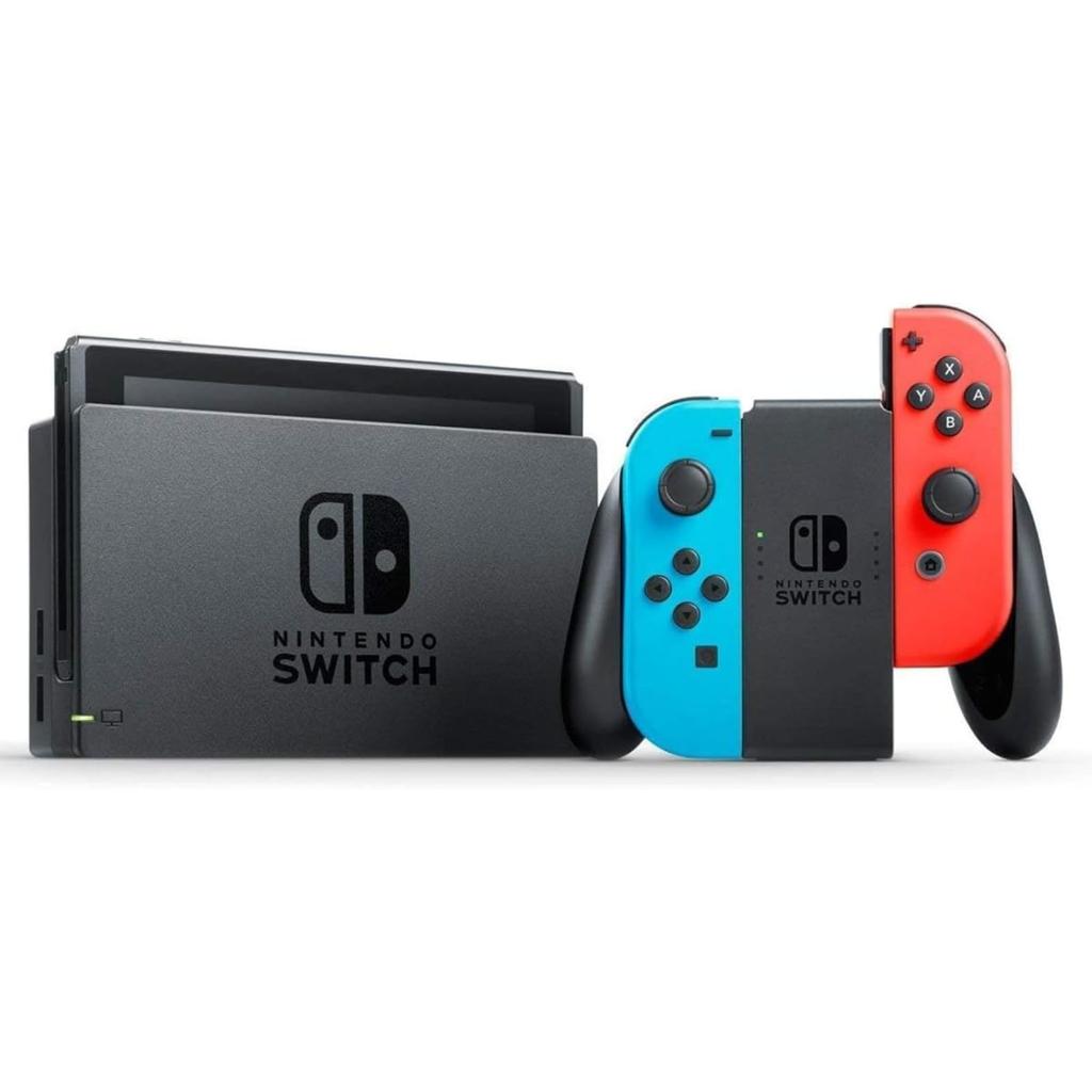 Refurbished Nintendo Switch Console with Neon Blue and Neon Red Warranty Joy-Con (L) (R) (HAC-S-KABAA) - 180-Day