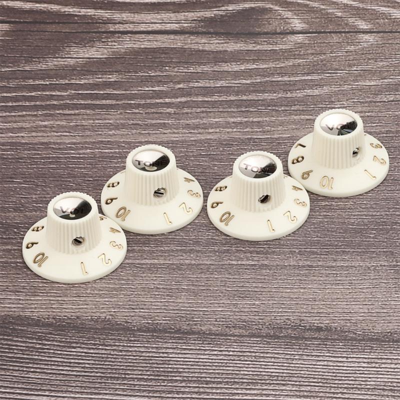4Pcs Guitar Speed Control Knobs Electric Guitar Top Hat Knobs Plastic Guitar Volumes Tone Control Knobs Easy To Use