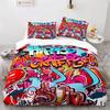 Graffiti Hip Hop Modern Street Art Bedding Set Bedroom Soft Modern Bedspreads Comefortable Duvet Cover Quilt Cover Pillowcase