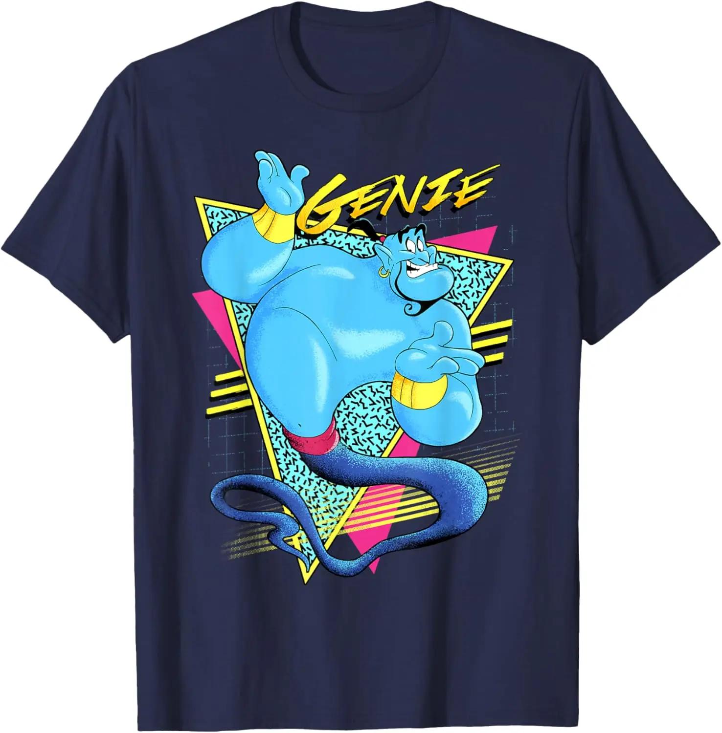 Hot Fashion Disney Aladdin Genie Retro Abstract Portrait Logo T-Shirt S-4XL Four Seasons Gift XXXXL