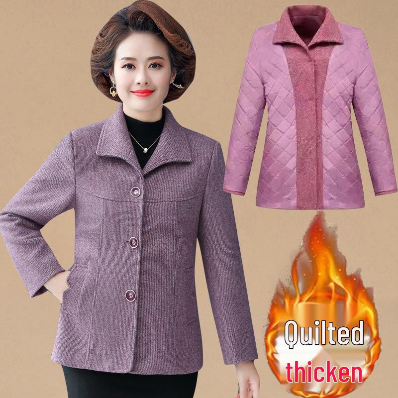 Frühlings-Oberbekleidung für Frauen mittleren Alters und ältere Frauen: Modischer kurzer Anzug, ideal für 50-Jährige, perfekt für Frühling und Herbst.