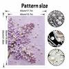 Handmade Framed Pearl Bead Painting Kit Elegant Purple Lilac Flower 3D Shiny Canvas Art Ready to Display Home Decor Modern Gift Idea