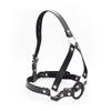 Adjustable O-Ring Mouth Gag Head Harness Blue PU Leather Bondage Restraint Slave Adult Sex Toy for Couples Fetish Role Play Kit