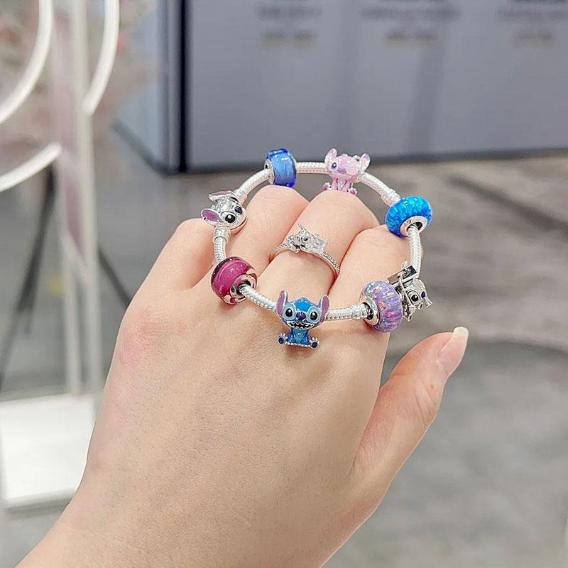 Tree Spirit Cheshire Cat Stitch Bead Giant Dumbo charms plata de ley 925 original Fit Bracelet DIY Jewelry Making Women's Gift