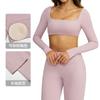 Womens Long Sleeve Yoga Top Quick-Dry Stretch Fitness Tee Running Gym Dance Outdoor Sports