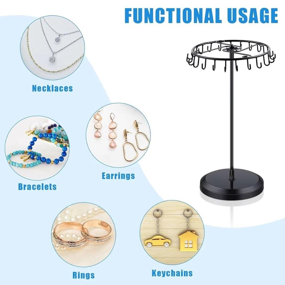 23 Hooks Necklace Organizer Removable Jewelry Storage Rack Jewelry Display Stand Jewelry Storage