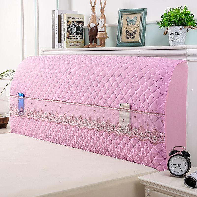

All-Inclusive Fabric Bed Head Cover 2024 New Arrival Elastic Soft Pack Bed Head Cover Solid Wood Bedside Backrest Dustproof Protective Cover Pink headboard 1.2 m (60cm high)