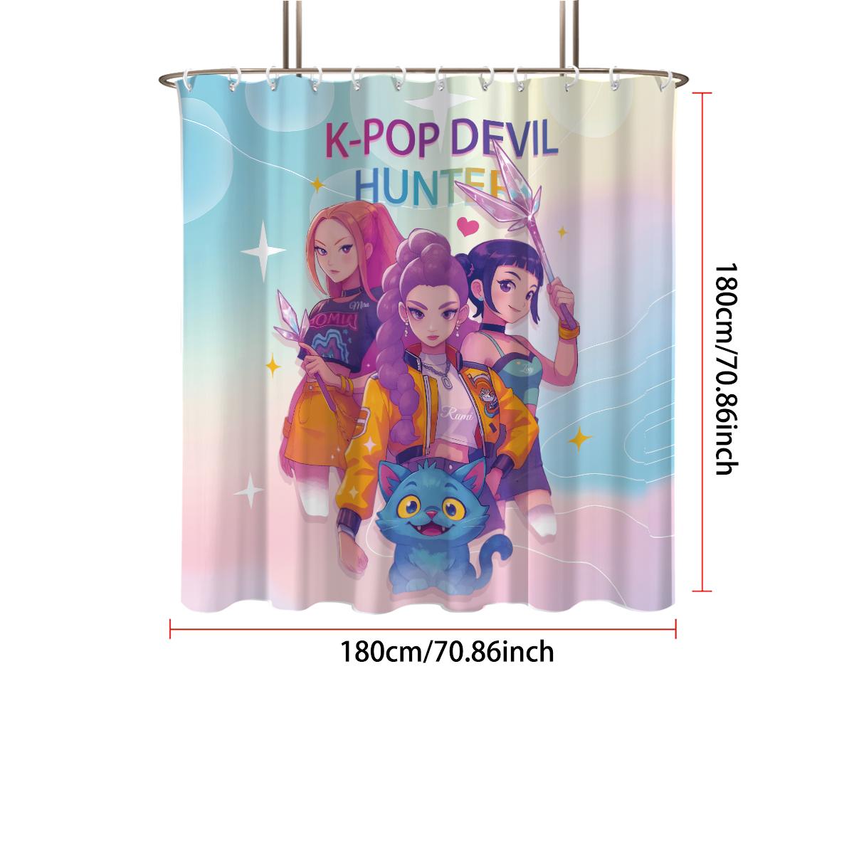 

1Pc Kpop Girl Group Star Print Waterproof Shower Curtain Partition Privacy Hanging Curtain12 Hook Multiple Size Machine Washable 120*180cm