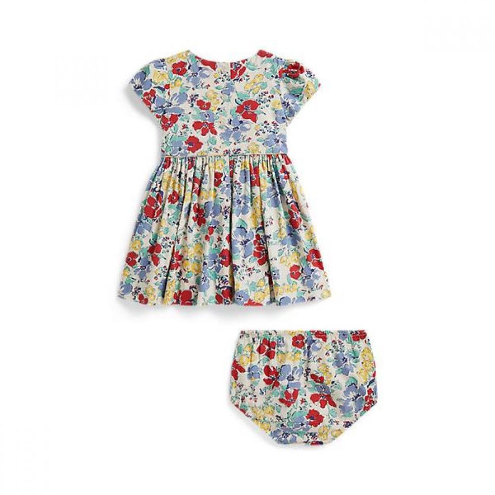 Polo Ralph Lauren Baby Girls Floral Cotton Dress And Bloomer  Cwpodrsf3d20725400 