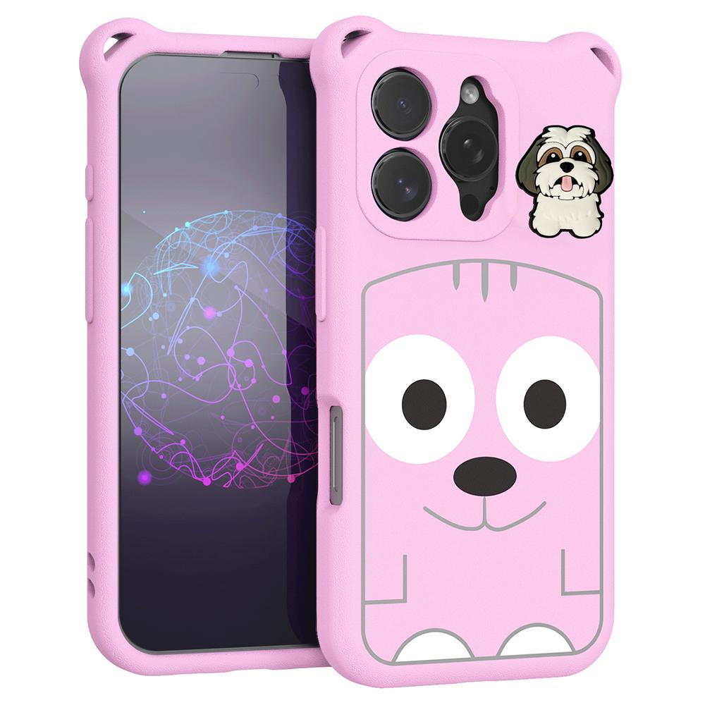 

For iPhone 16 Pro Case Cartoon Dog EVA Anti Drop Phone Cover with Camera Lens Cover A