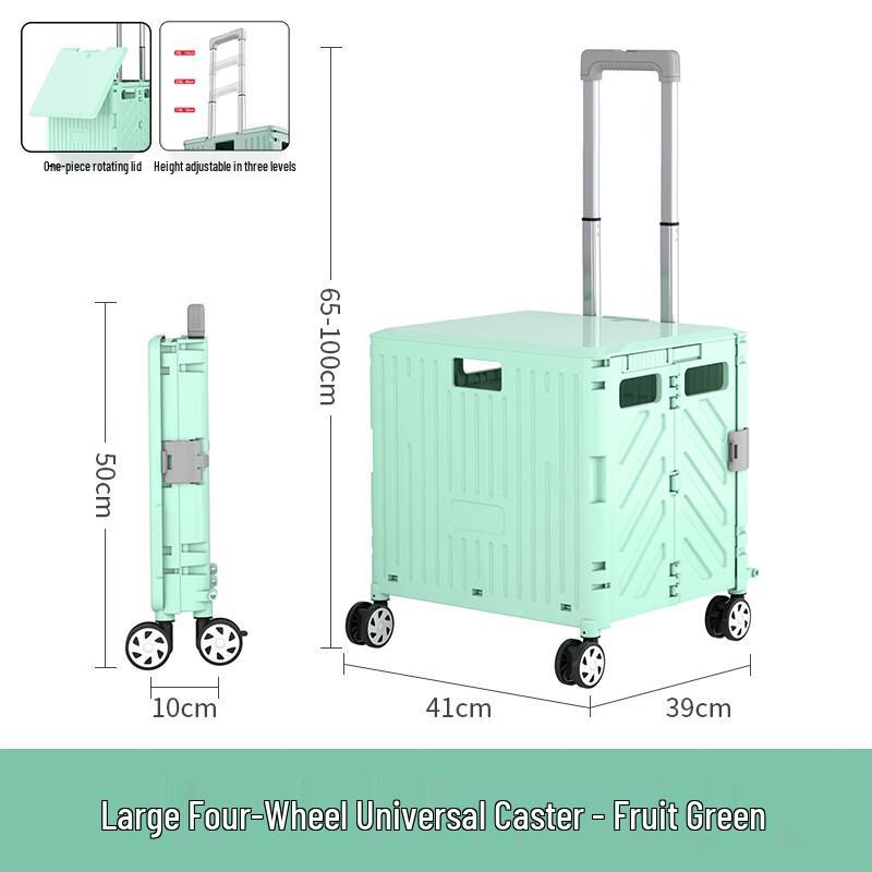 Handun Folding Shopping Cart with Rotating Lid
