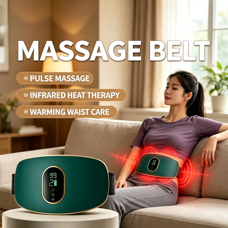 Rechargeable Abdominal Massager Belt for Waist & Full-Body Stress Relief