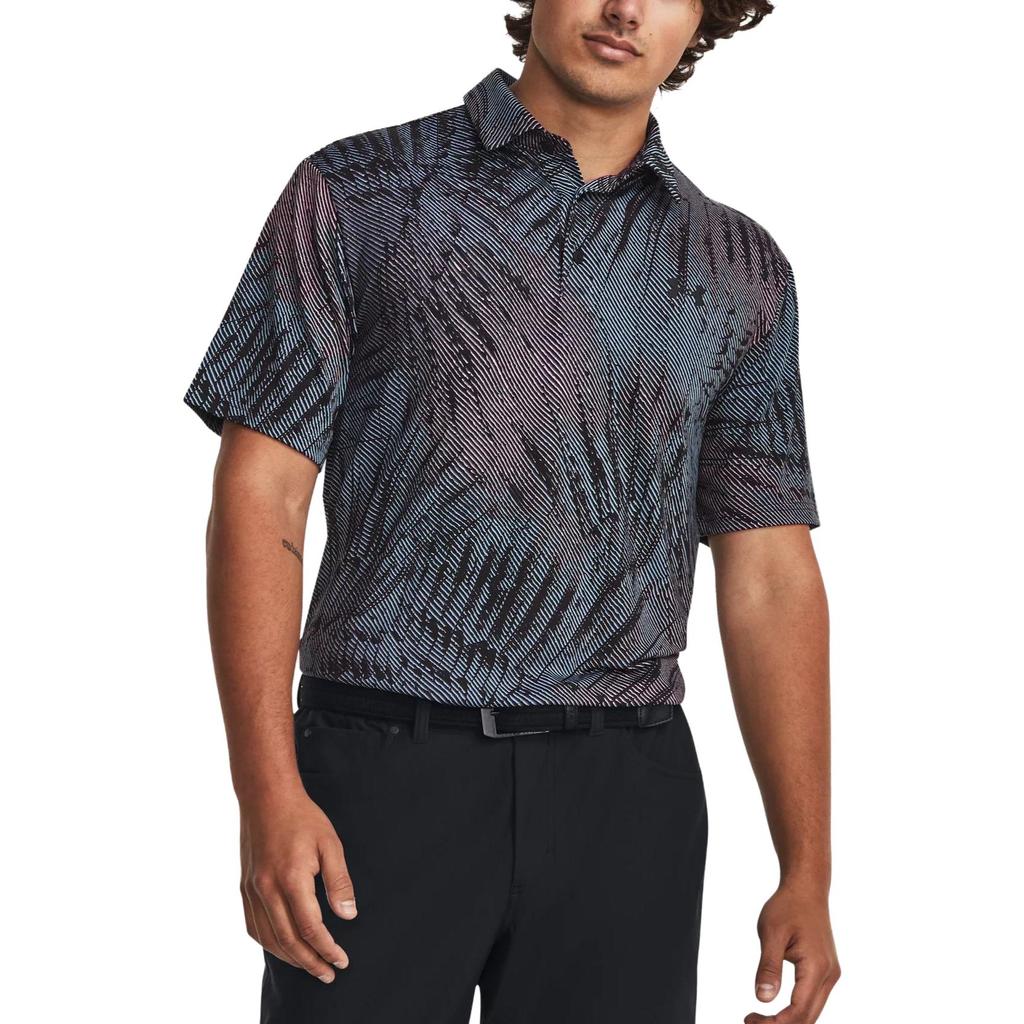 Under Armour Gemustertes Casual Golf Schnelltrocknendes Poloshirt Herren Oberteile Schwarz 1378677-005
