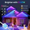 Smart Eaves Lights RGB Permanent Outdoor Lights LED String Lights with App/Remote Control for House Roof Holiday Decoration