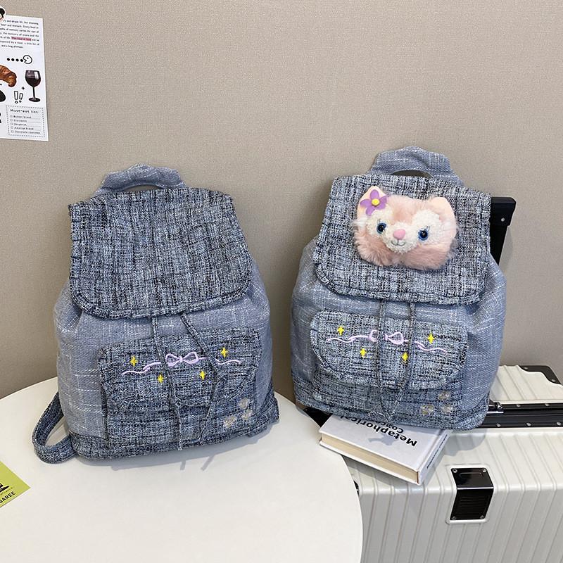 Japanese Ins Rinabara Student Backpack With Plush Accents And 20l To 35l Storage For School And Travel