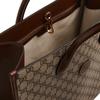 Gucci Monogram Logo Interlocking Double G Large Capacity Canvas And Leather Tote Bag Unisex Tote Bags Ebony Brown 674148-92THG-8563