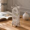 European Style Doll Mansion Accessory Miniature Curio Cabinet, 1/12 Scale Mini Wine Wooden Tiny Display Cabinet with Detailed Furniture Drawer,