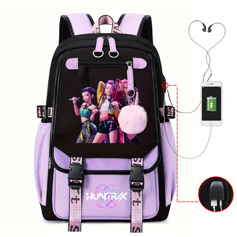 College Style Animation Cartoon Student Schoolbag Junior High School Multi-Functional Large Capacity Leisure Backpack