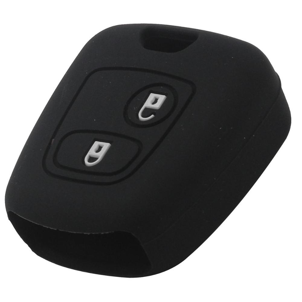 Jingyuqin 2 Buttons Silicone Remote Key Cover For Citroen C1 C2 C3 Pluriel C4 C5 C8 Xsara Picasso For Peugeot 206 307 207 408