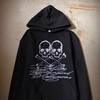 Unisex Oversized Hooded Sweatshirt With Skull Print Streetwear Style Fall Winter 2025