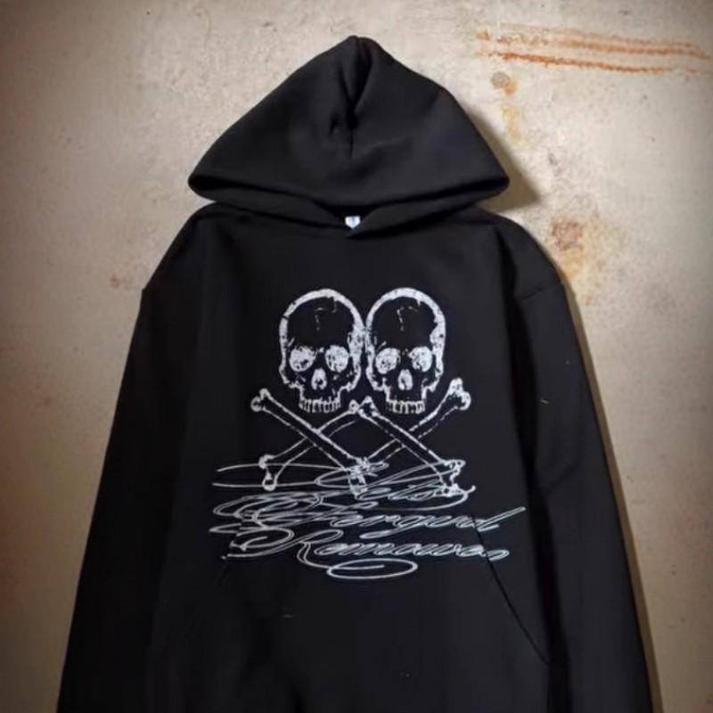 Unisex Oversized Hooded Sweatshirt With Skull Print Streetwear Style Fall Winter 2025