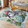 1PC rabbit flower Anti-slip carpet, suitable for Office, bedroomand playrooms. It can also be used as a sofa footrest cover-R43