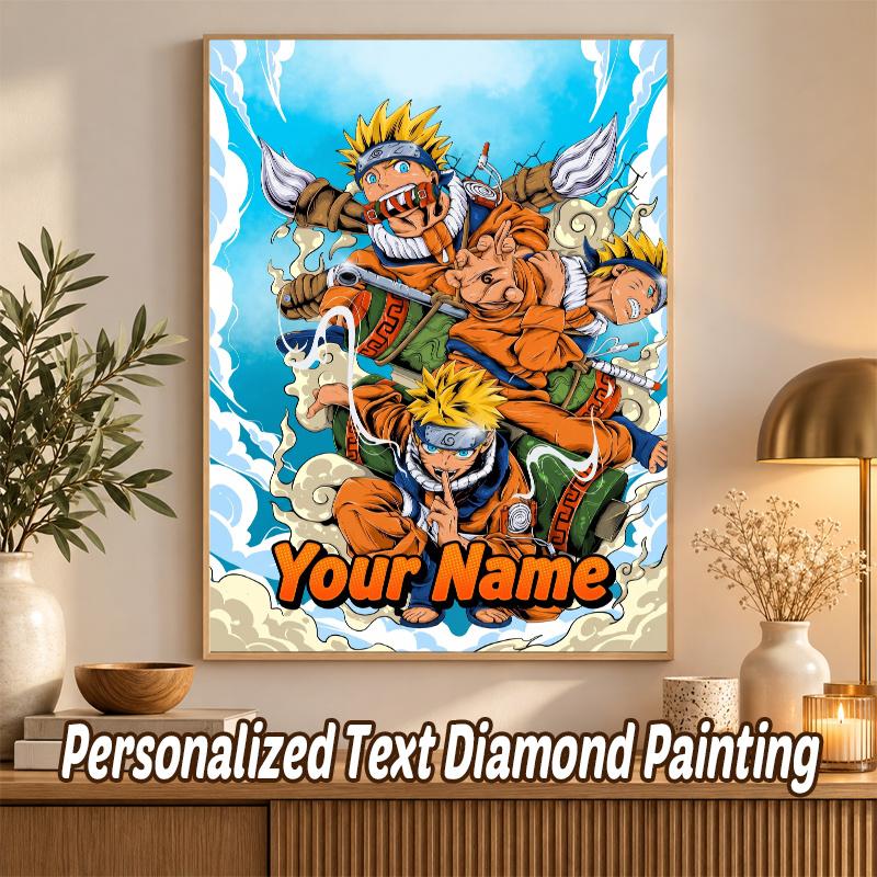 Naruto Uzumaki Custom Name Diamond Painting Personalized 5D Full Drill DIY Diamond Art Home Decor
