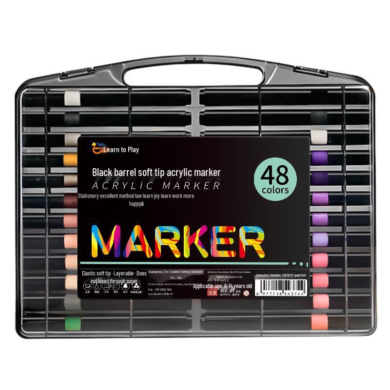 Kleine schwarze Box Acryl-Softspitzen-Markerstift für Kunstprojekte von Schülern und Kleinkindern