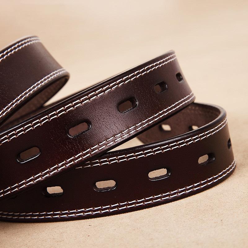 Hollow Leather Leather Belt Fashion Lady British Fine Smooth Buckling Leather Belt Jeans Cinturon Mujer Cowskin Designer Belt