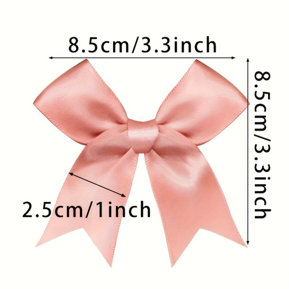 1PACK/50pcs, Pink and White Ribbon Bow 3.3 Inch Holiday Decoration, Party Supplies