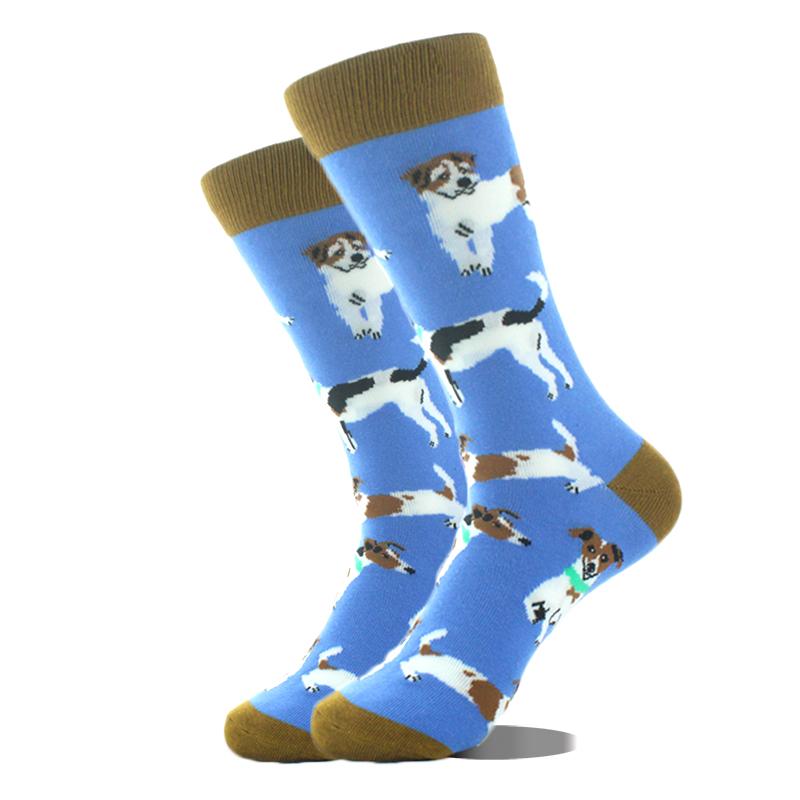 Cool Design Avocado Crew Socks Men Creative Eye Guitar Bus Pattern Sokken Duck Cat Fox Otter Animals Divertidos Chaussette Sox